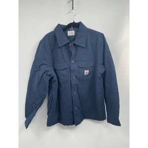 Rhythm Work Shirt Men's Medium Navy Sherpa Lined Button Front Long Sleeve NWT